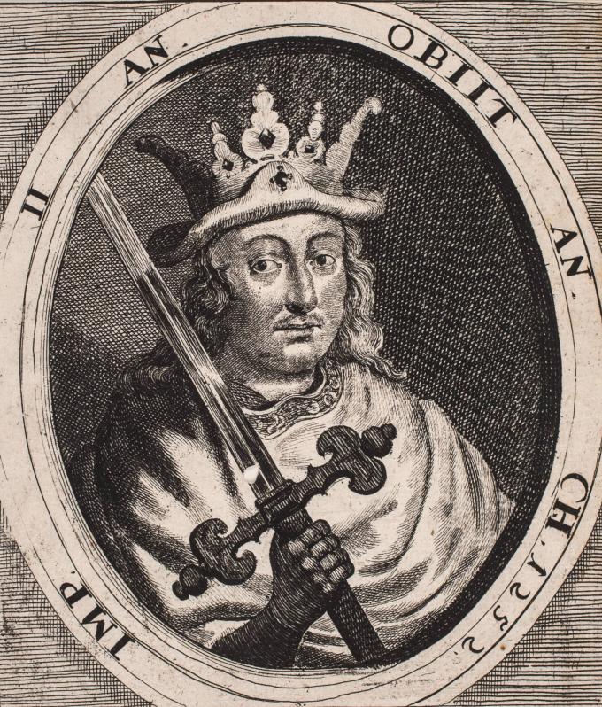 Fantasiportræt af kong Abel. Radering af Albert Haelwegh fra 1646. Fantasiportræt af kong Abel. Radering af Albert Haelwegh fra 1646.
