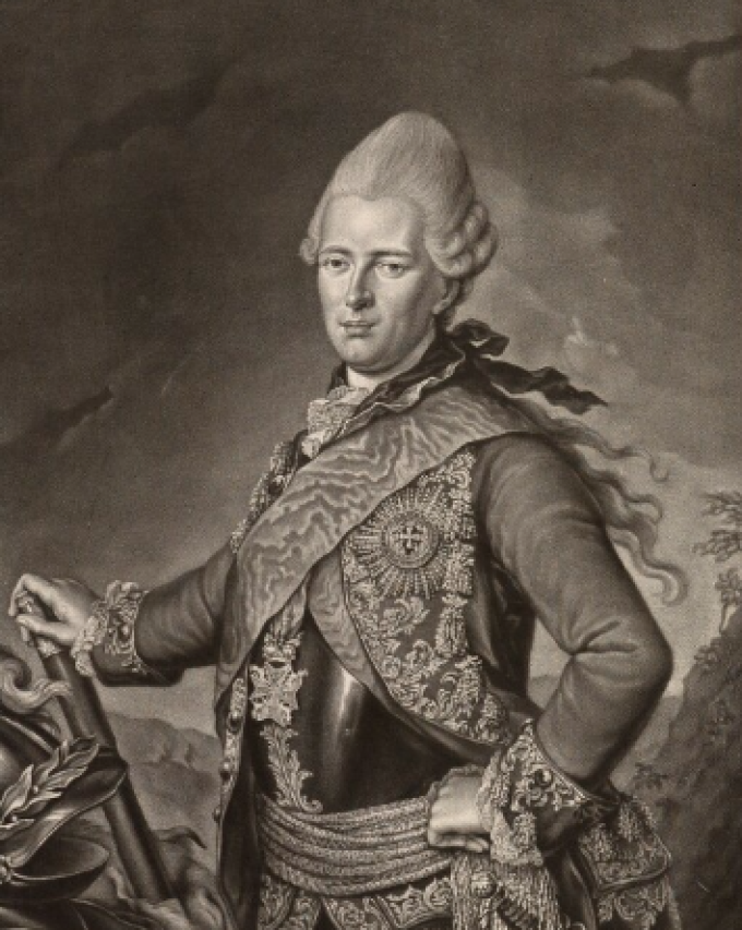 Carl af Hessen. Kobberstik af Johann Elias Haid fra 1774. Carl af Hessen. Kobberstik af Johann Elias Haid fra 1774.