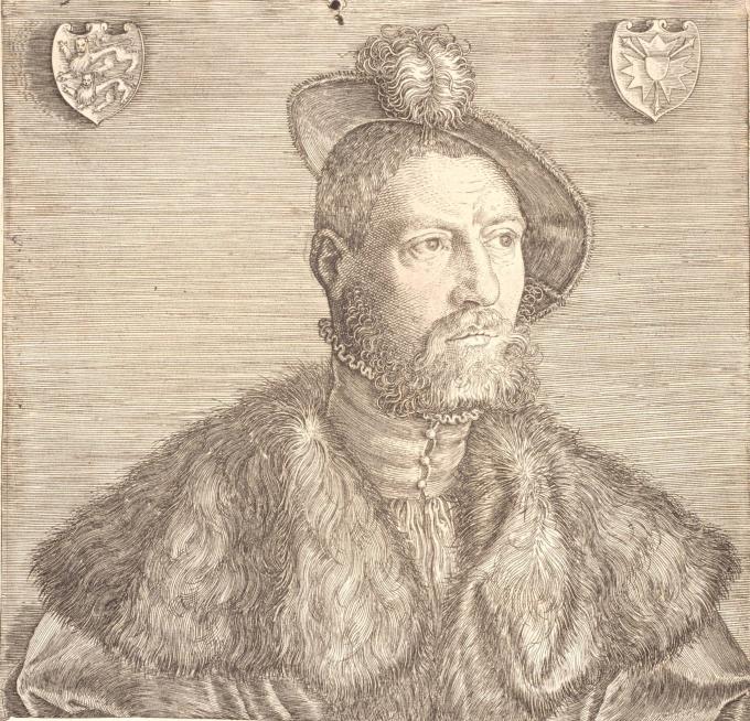 Christian 3. Sølvstik fra 1535 fremstillet af Jacob Binck. Christian 3. Sølvstik fra 1535 fremstillet af Jacob Binck.