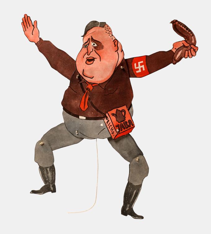 Frits Clausen fremstillet som sprællemand. Den er fremstillet af Wilfred Petersens rivaliserende nazistiske gruppe. Frits Clausen fremstillet som sprællemand. Den er fremstillet af Wilfred Petersens rivaliserende nazistiske gruppe.