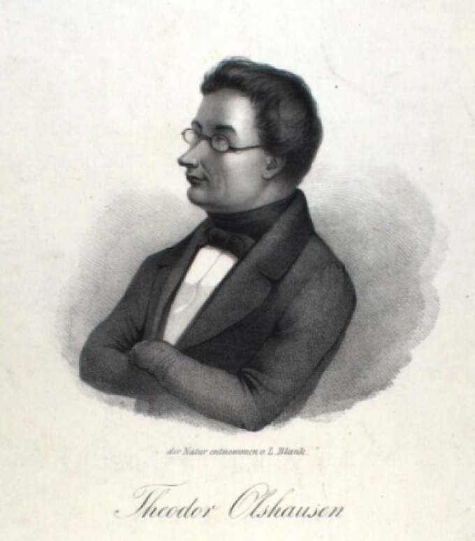 Theodor Olshausen. Udateret kobberstik. Theodor Olshausen. Udateret kobberstik.