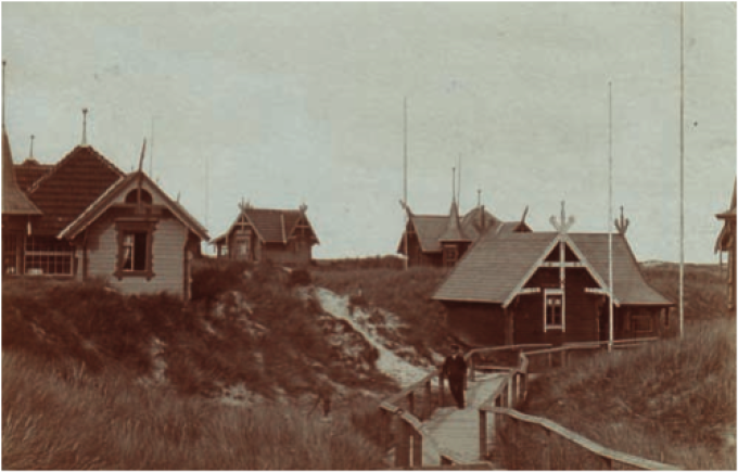 Sommerhuse ved Lakolk ca. 1900. Sommerhuse ved Lakolk ca. 1900.