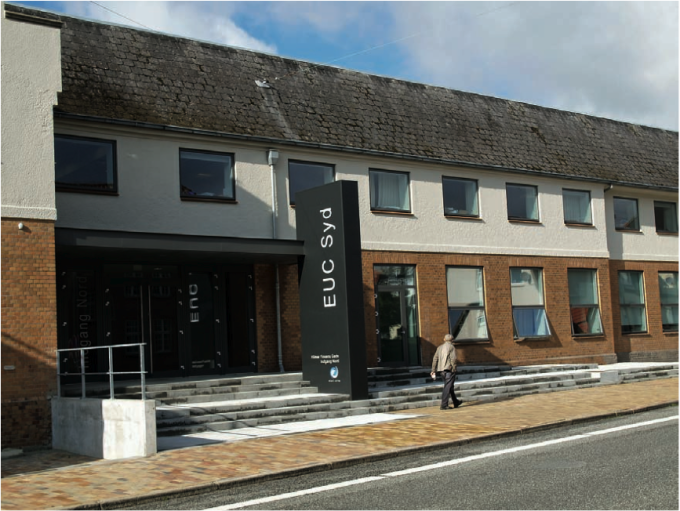 EUC Syds hovedafdeling i Sønderborg. Foto fra 2011. EUC Syds hovedafdeling i Sønderborg. Foto fra 2011.