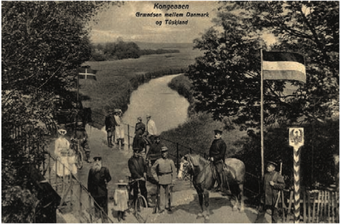 Den dansk-tyske grænse ved Foldingbro omkring år 1900. Den dansk-tyske grænse ved Foldingbro omkring år 1900.